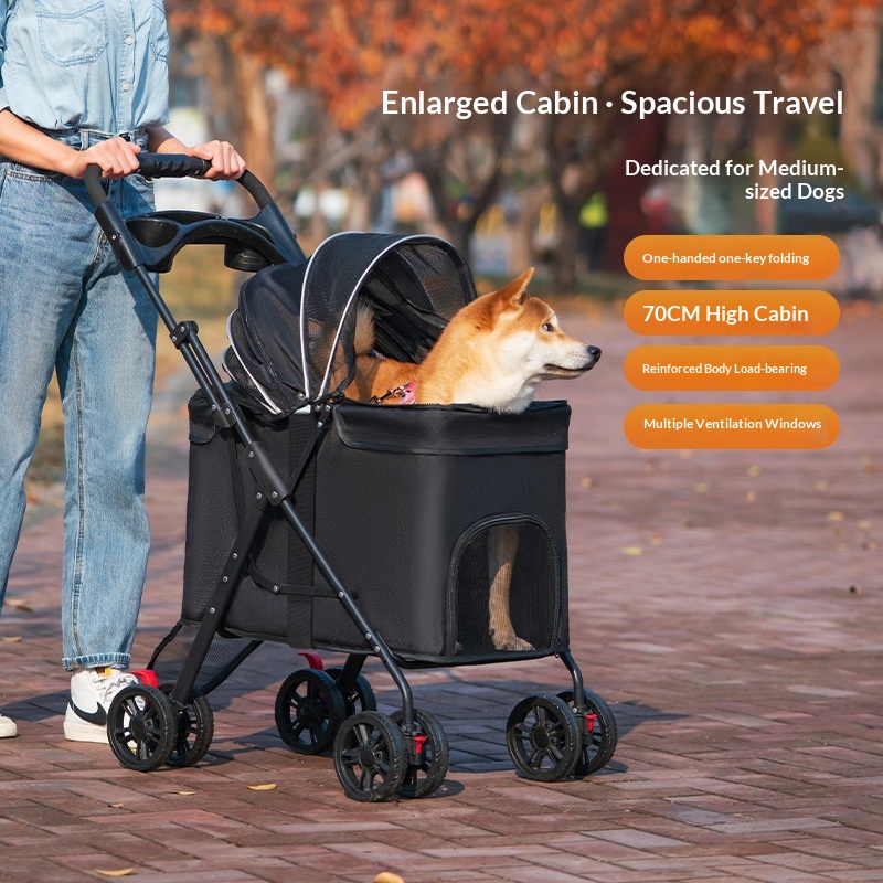 Poussette multifonctionnelle pour animaux de compagnie pour chiens de taille moyenne