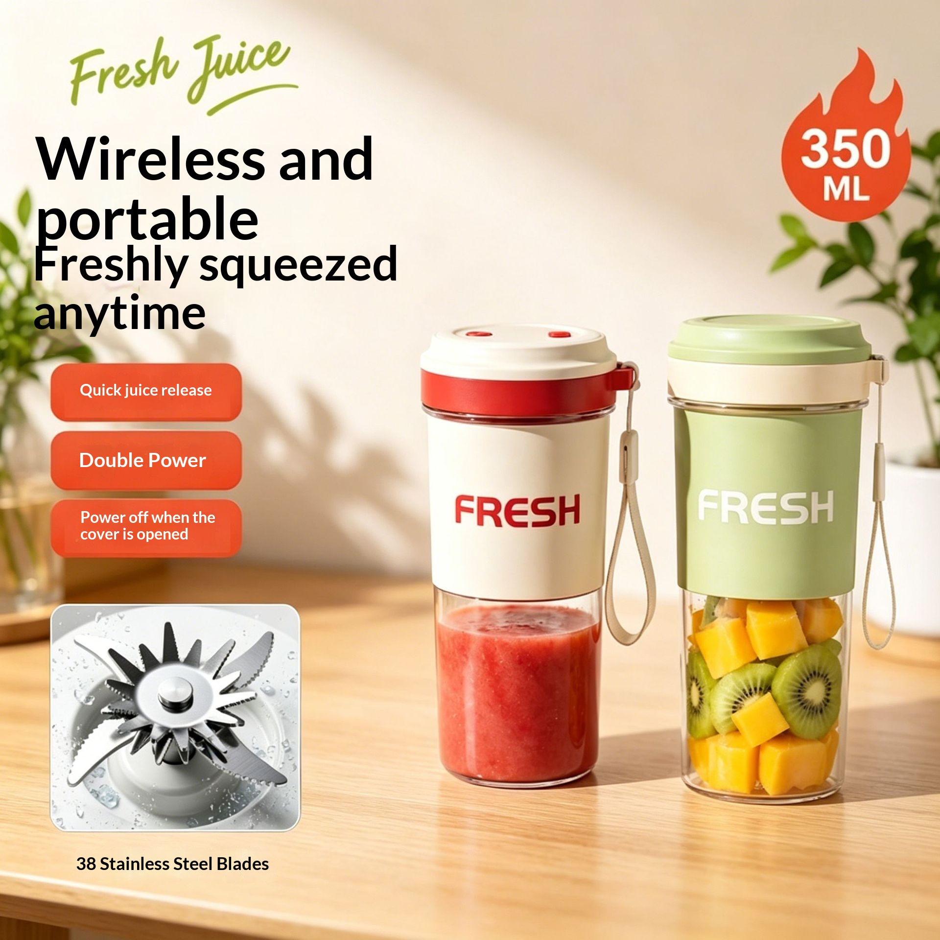 Wireless Portable Juicer Cup Compact Multi-functional
