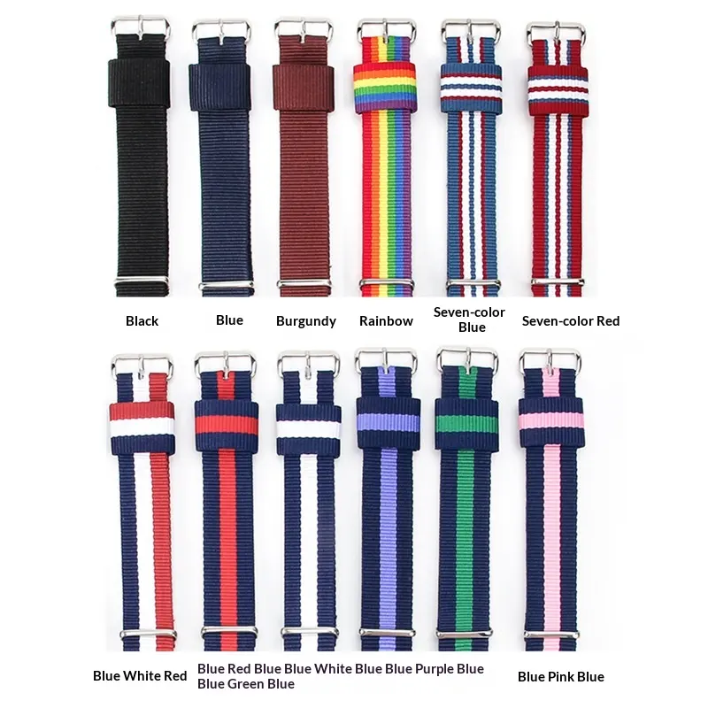 Nylon DW Watch Strap One Piece with Woven Loop