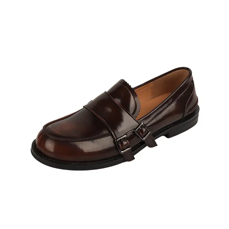 Womens Retro Flat Leather Shoes