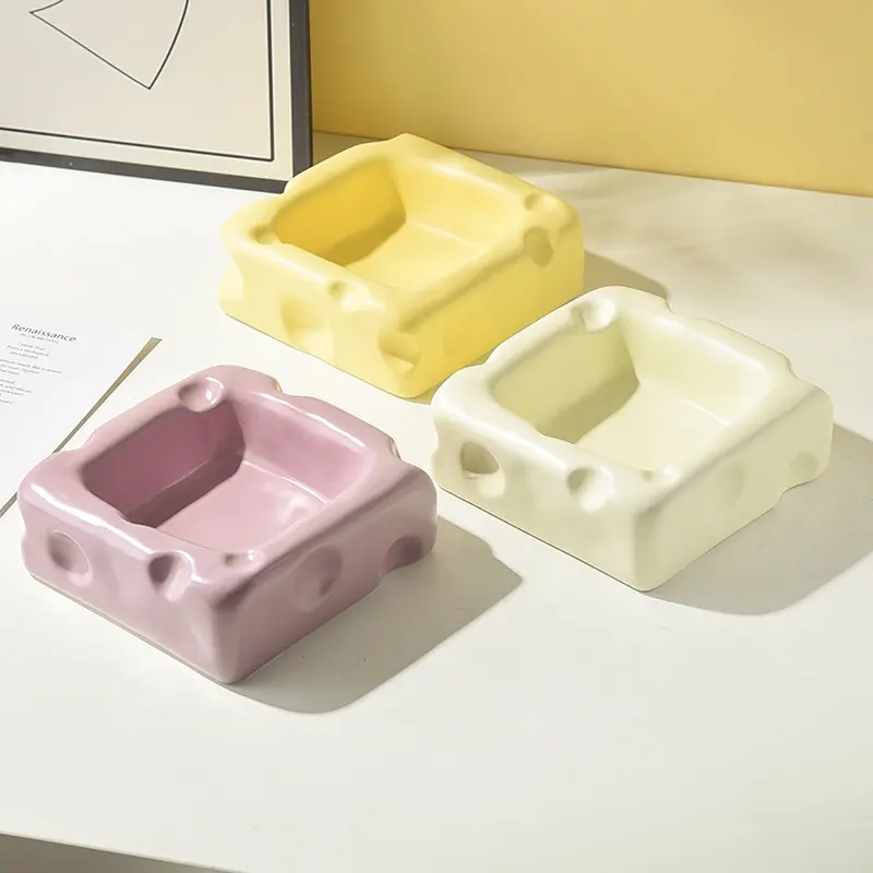 Creative Cheese-shaped Ceramic Bowl Cute Cat Food