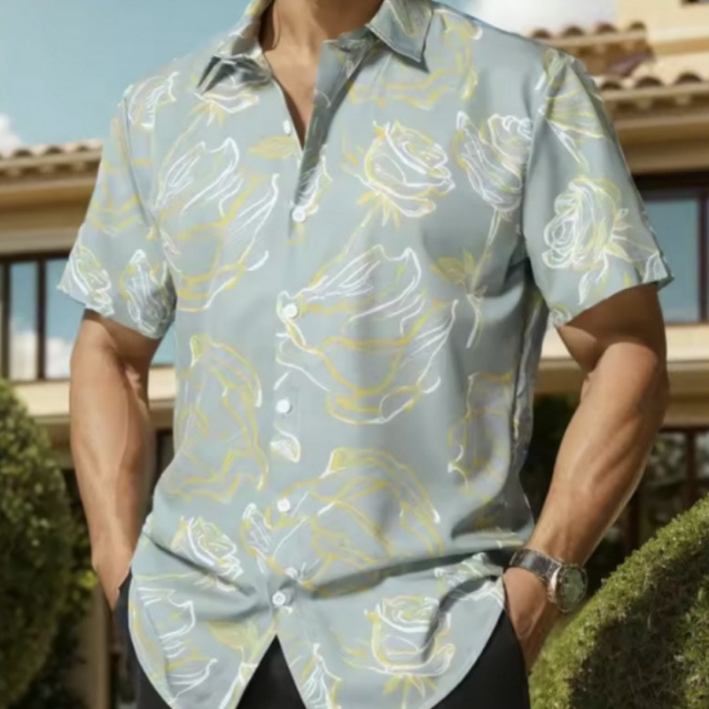 Versatile 3D-printed Short-sleeve Mens Set