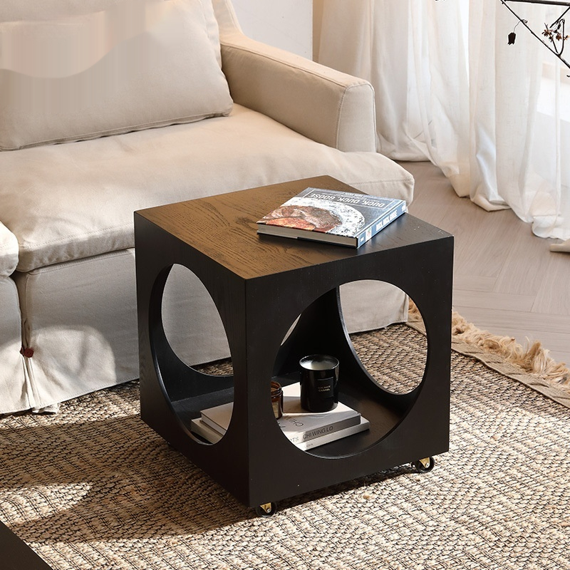 Nordic Style Solid Wood Hollow Out Side Table Vintage Inspired product image