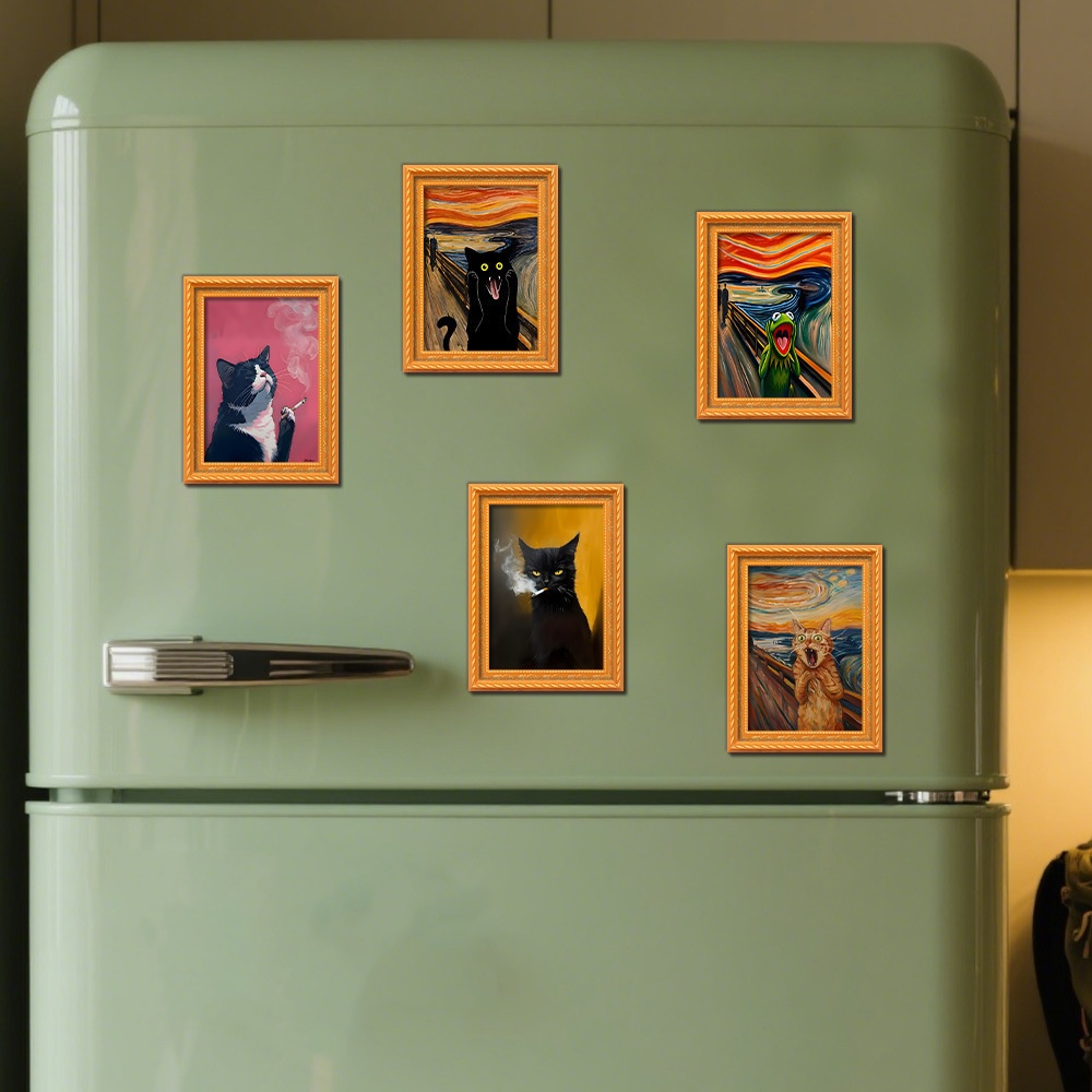 Wooden Vintage Magnetic Refrigerator Sticker