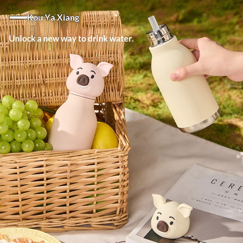 Stylish Little Pig Childrens Cartoon Cute 304 Stainless Steel Insulated Cup — foto 8