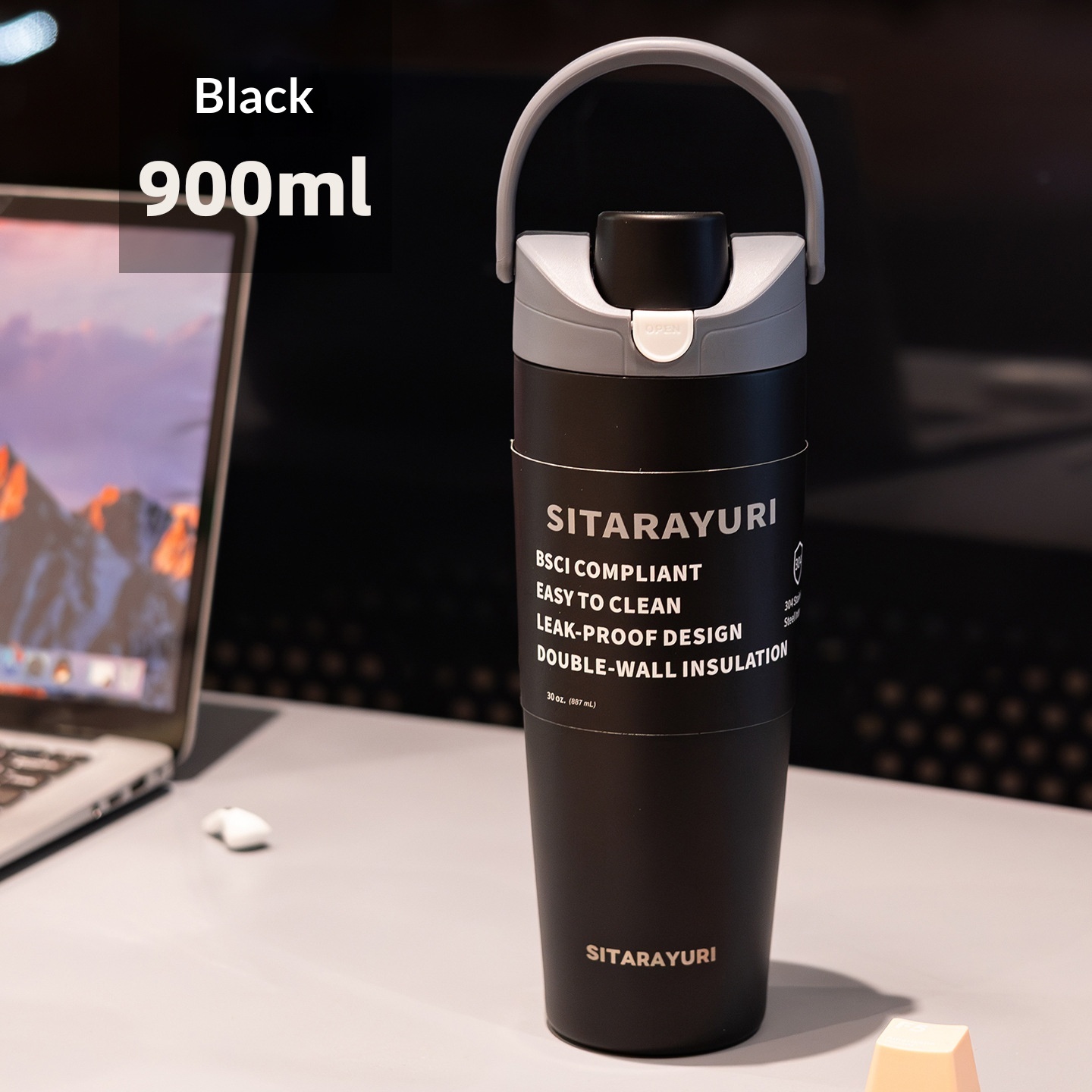 Stainless Steel Insulated Mug Large Capacity Portable For Sports — foto 6