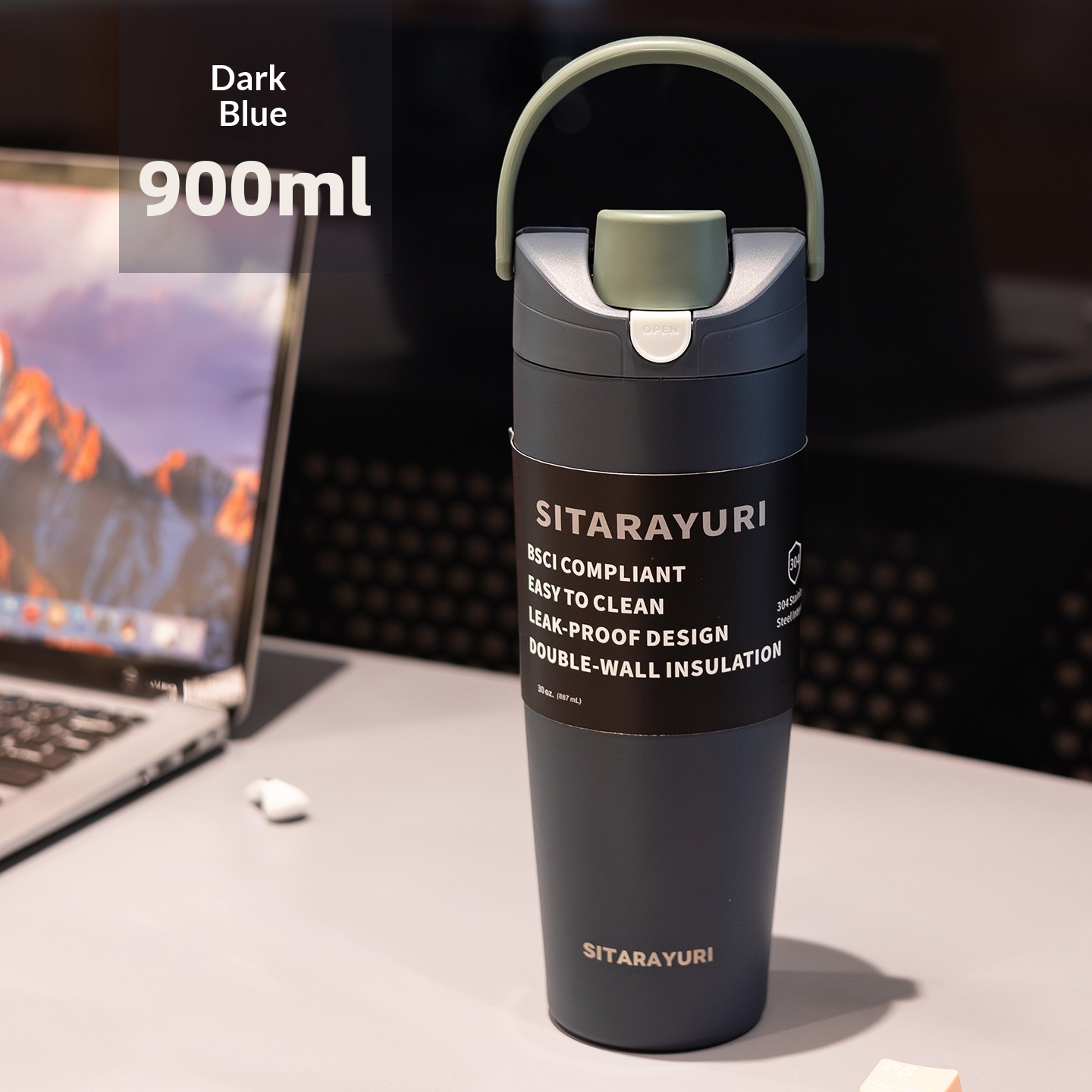 Stainless Steel Insulated Mug Large Capacity Portable For Sports — foto 2