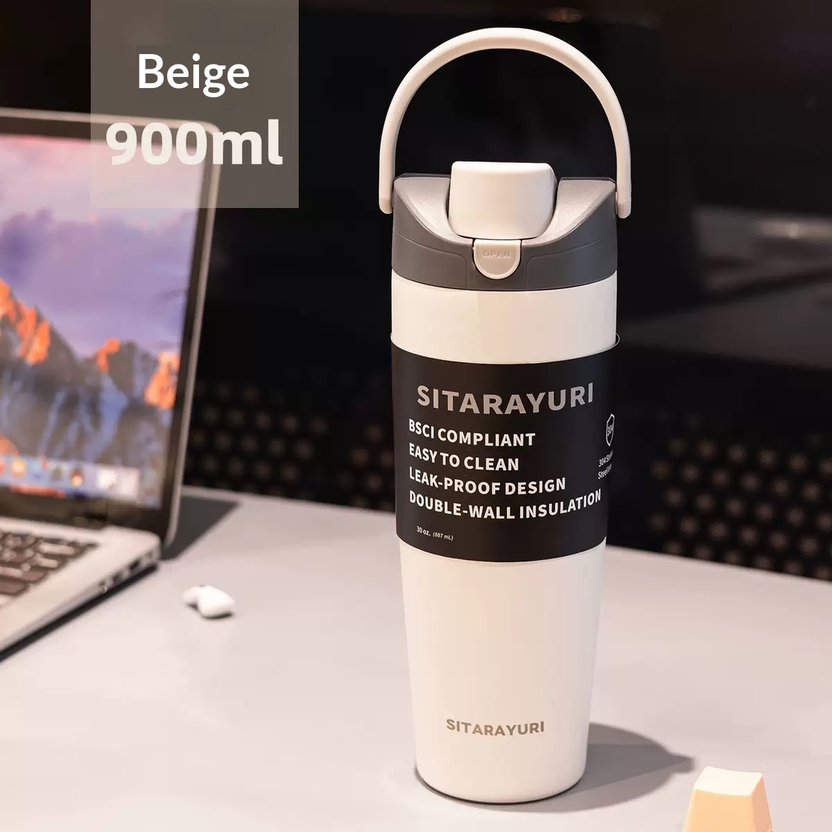 Stainless Steel Insulated Mug Large Capacity Portable For Sports — foto 4