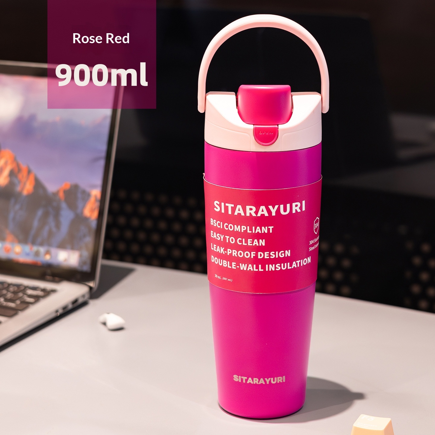 Stainless Steel Insulated Mug Large Capacity Portable For Sports — foto 10