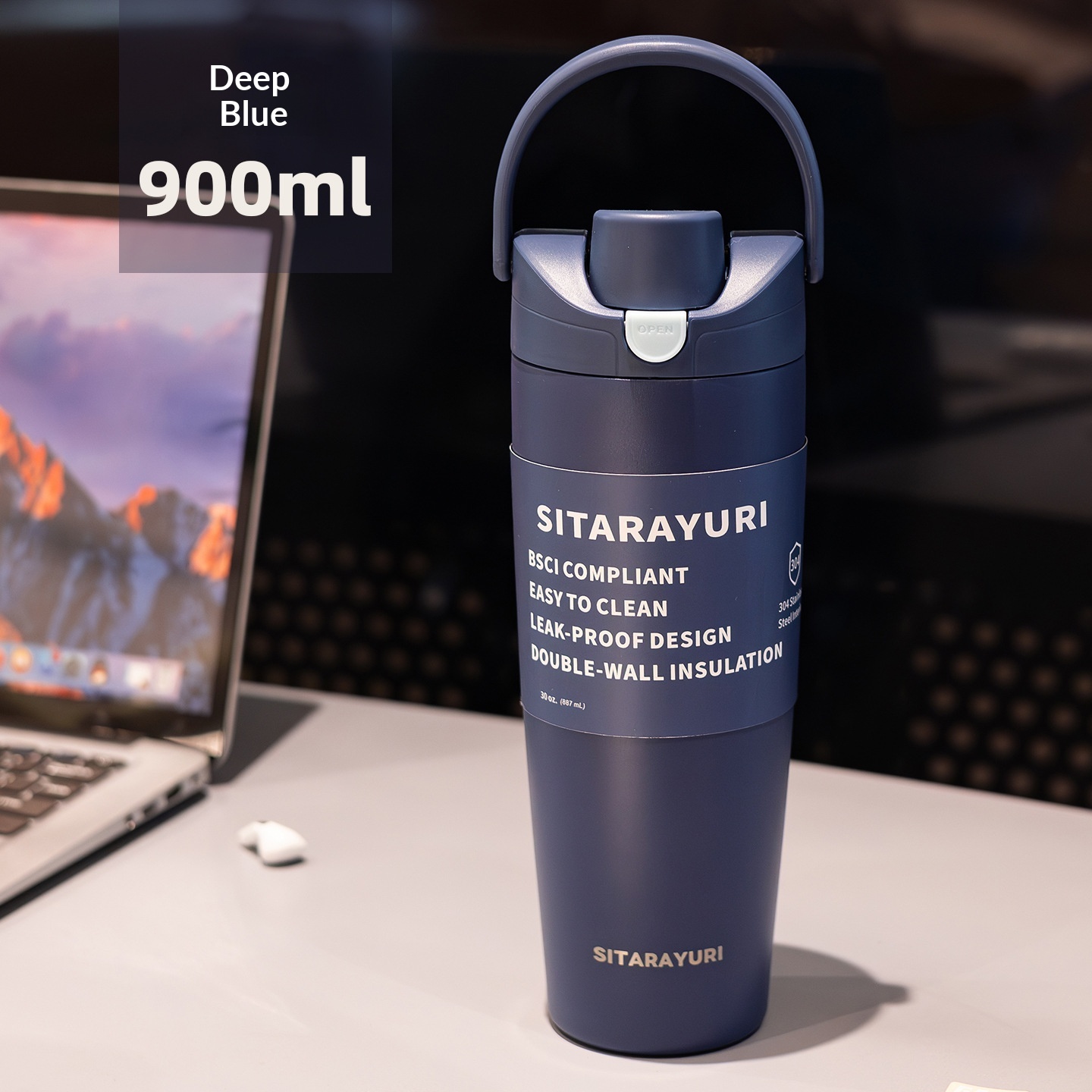 Stainless Steel Insulated Mug Large Capacity Portable For Sports — foto 7