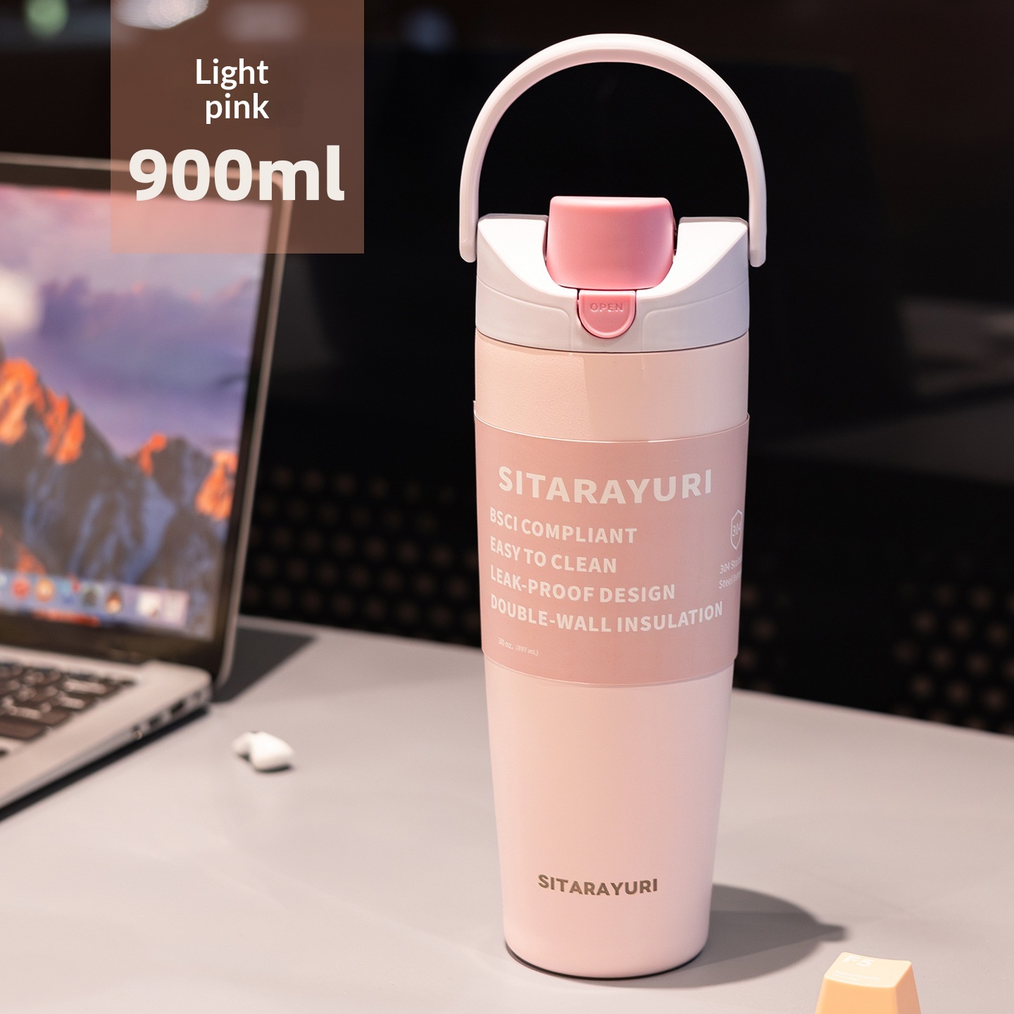 Stainless Steel Insulated Mug Large Capacity Portable For Sports — foto 5