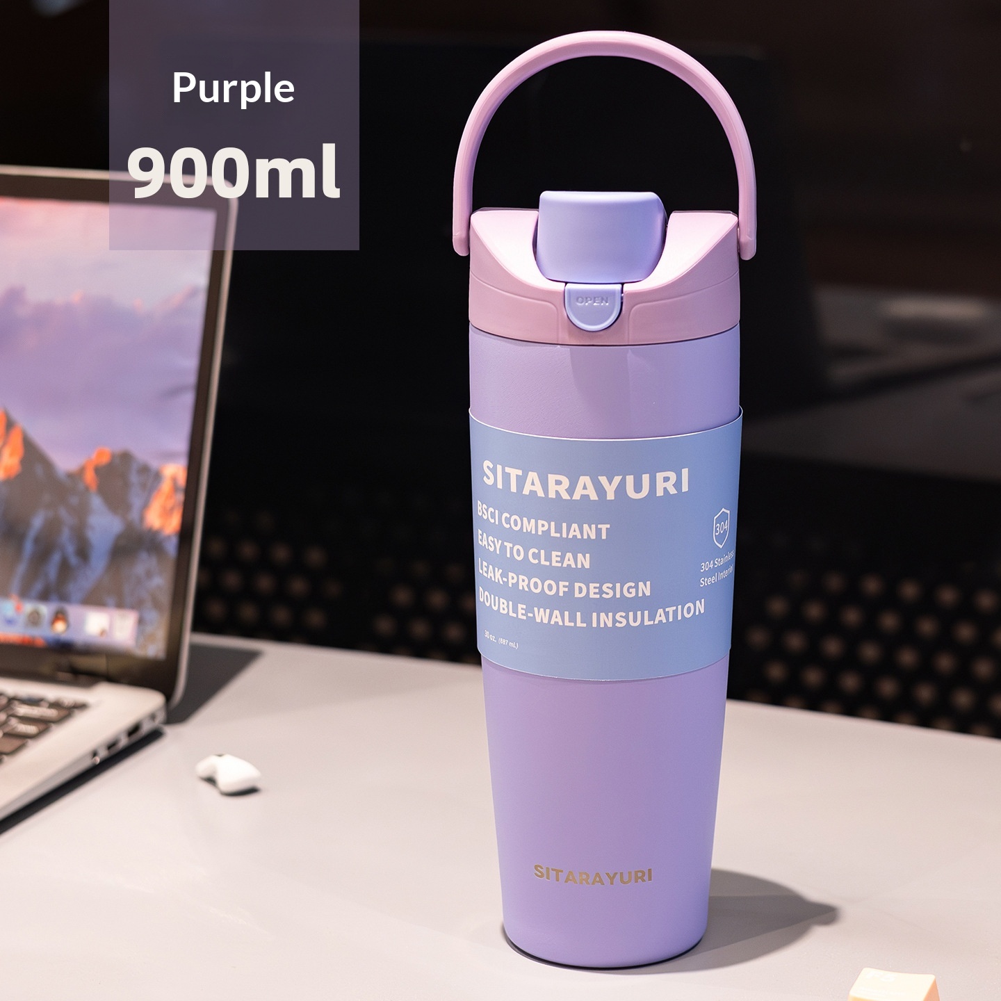 Stainless Steel Insulated Mug Large Capacity Portable For Sports — foto 3