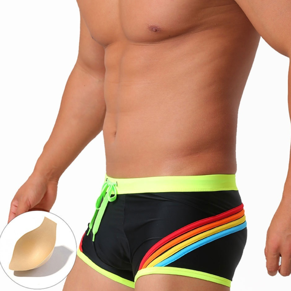 Mens Fashionable 3D Rainbow Boxer Briefs
