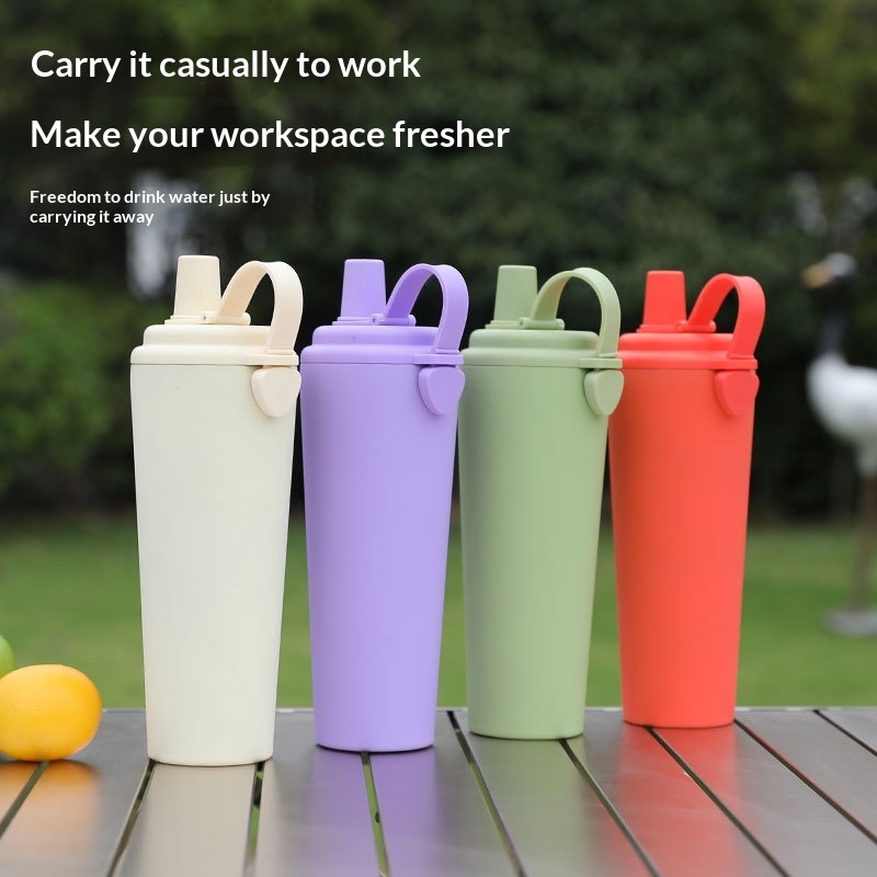 Portable Sleek Instagram-style Stainless Steel Water Bottle With A Magnetic Lid