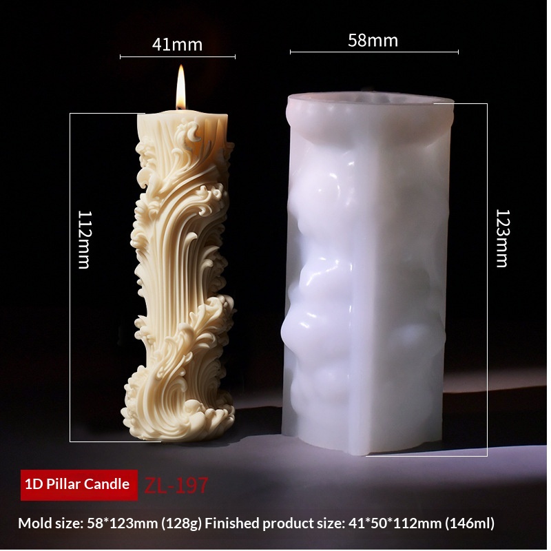 Cylindrical Aromatherapy Candle Silicone Mold 5