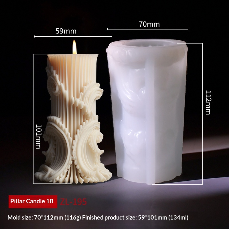 Cylindrical Aromatherapy Candle Silicone Mold 3