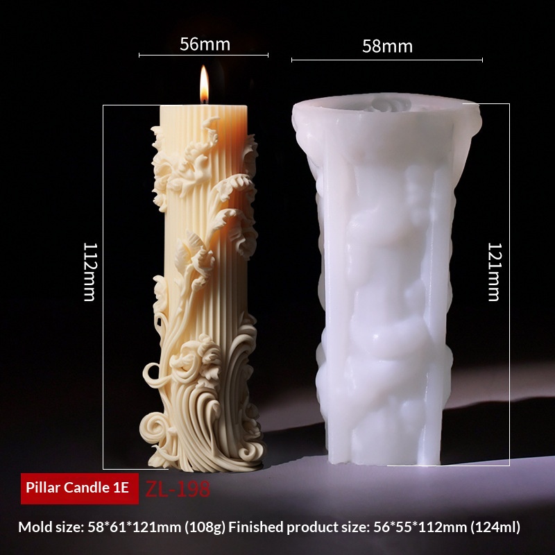 Cylindrical Aromatherapy Candle Silicone Mold 8