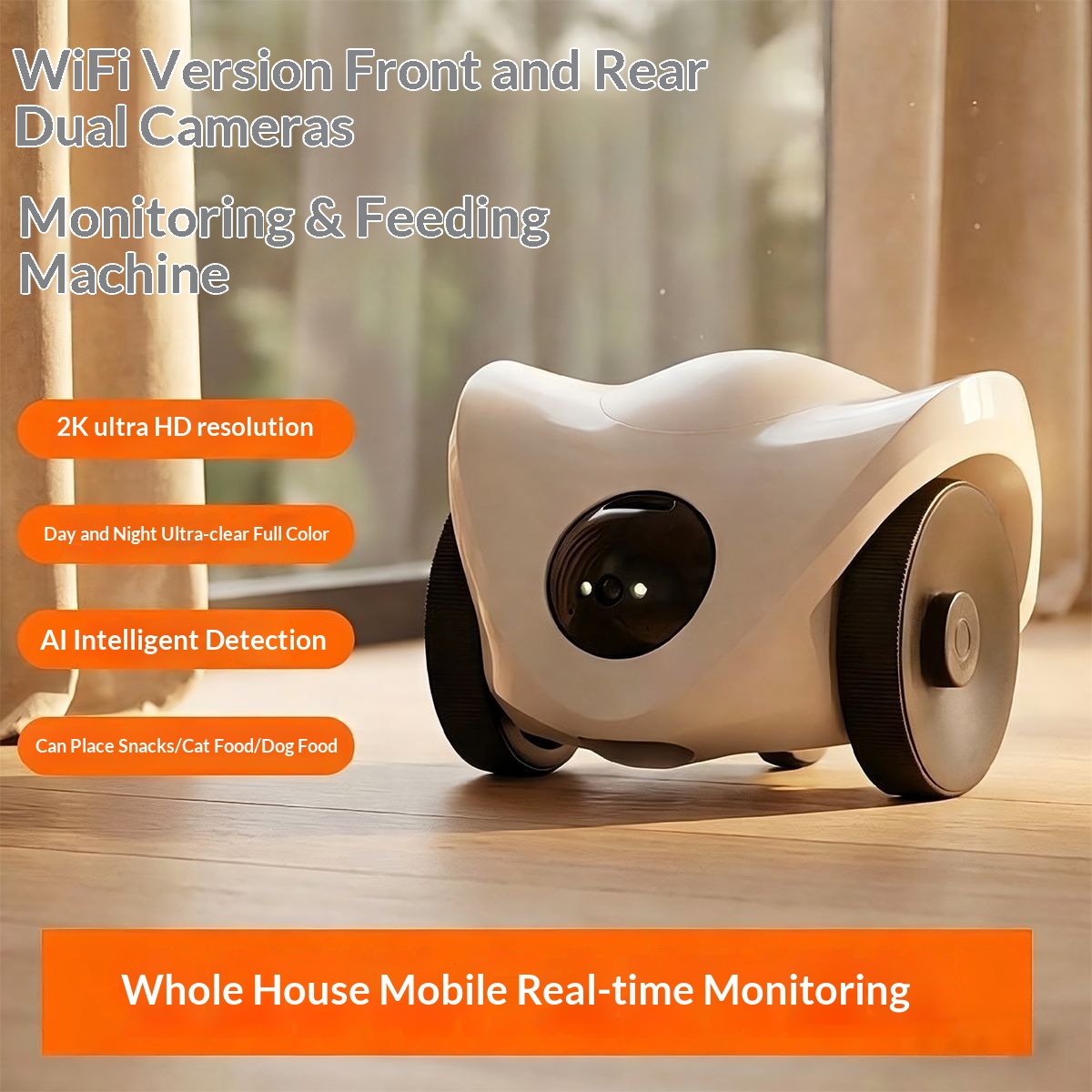 Robot compagnon pour chien avec caméra mobile — Suivi, voix et laser