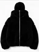 Double-hooded Cardigan Fleece Thermal Sweatshirt view 4