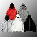 Double-hooded Cardigan Fleece Thermal Sweatshirt view 1