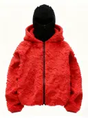 Double-hooded Cardigan Fleece Thermal Sweatshirt view 6