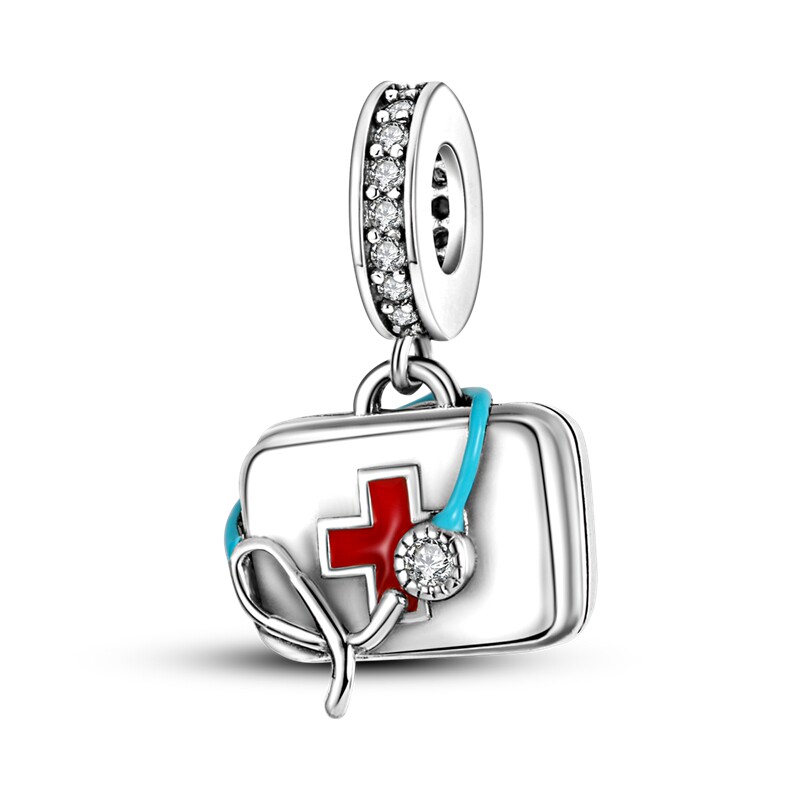 Silver-Plated First Aid Kit Bead, picture 3 of 4