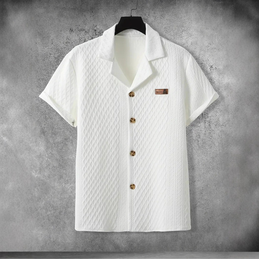 Mens Casual Loose-fitting Breathable Short-sleeve Shirt