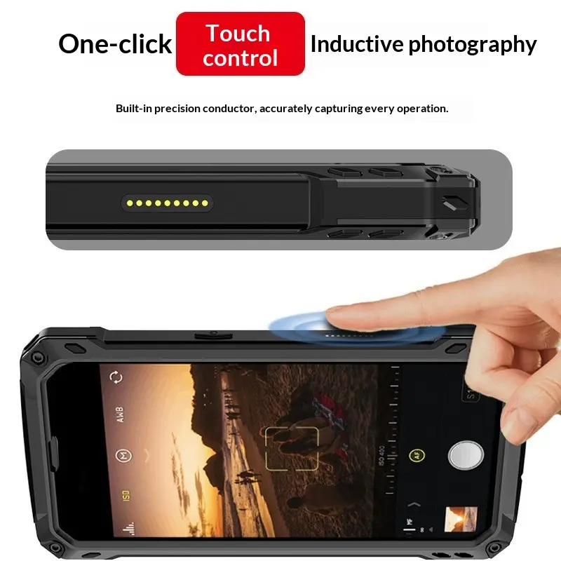 Silver Shield Phone Case With Magnetic Full Cover Lens Protection And Stand