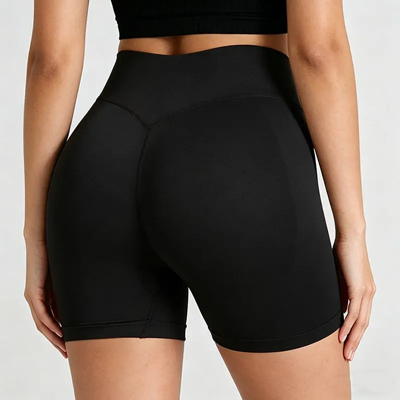 Dark Grey Yoga Shorts The Buttocks Of White Lips & Skull Graphic Activewear