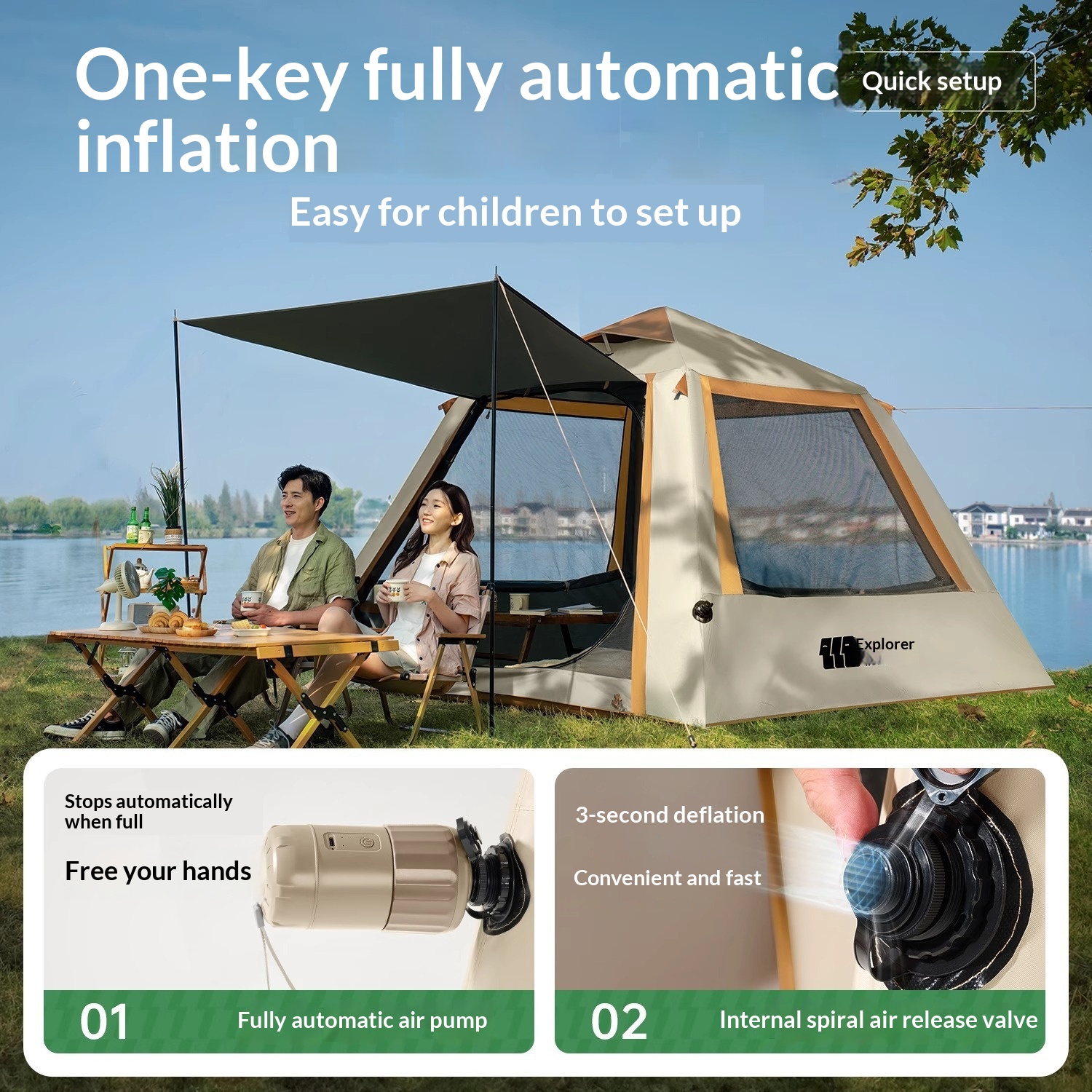 Outdoor Portable Folding Inflatable Tent
