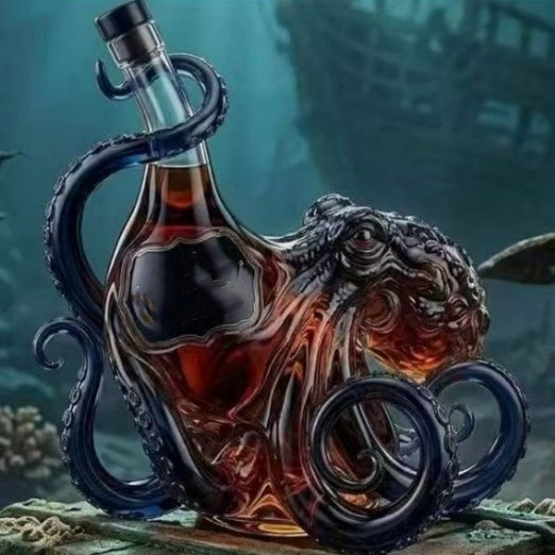 New Arrival Commemorative Octopus Themed Whiskey Glass Bottle
