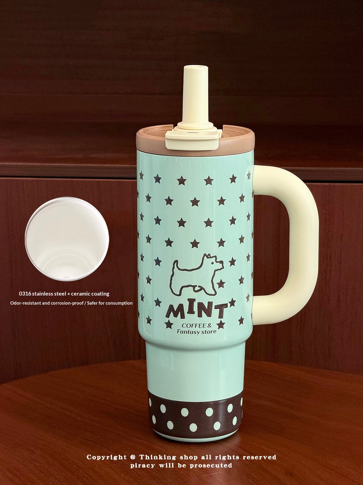 Fantasy Ceramic-lined With Straw A Stylish Large-capacity Water Bottle For Women — foto 2