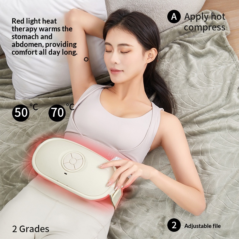 Charging Needle Stone Abdominal Massager Moxibustion Simulation Red Light Hot Compress On The Abdomen