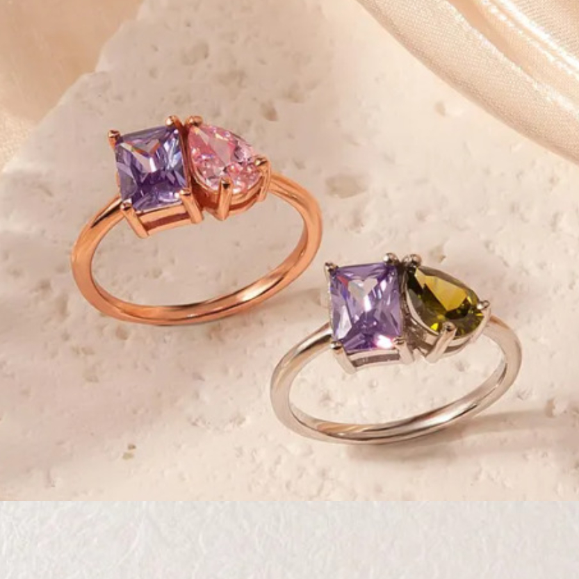 Stainless Steel Ring Customized Zircon In Multiple Colors