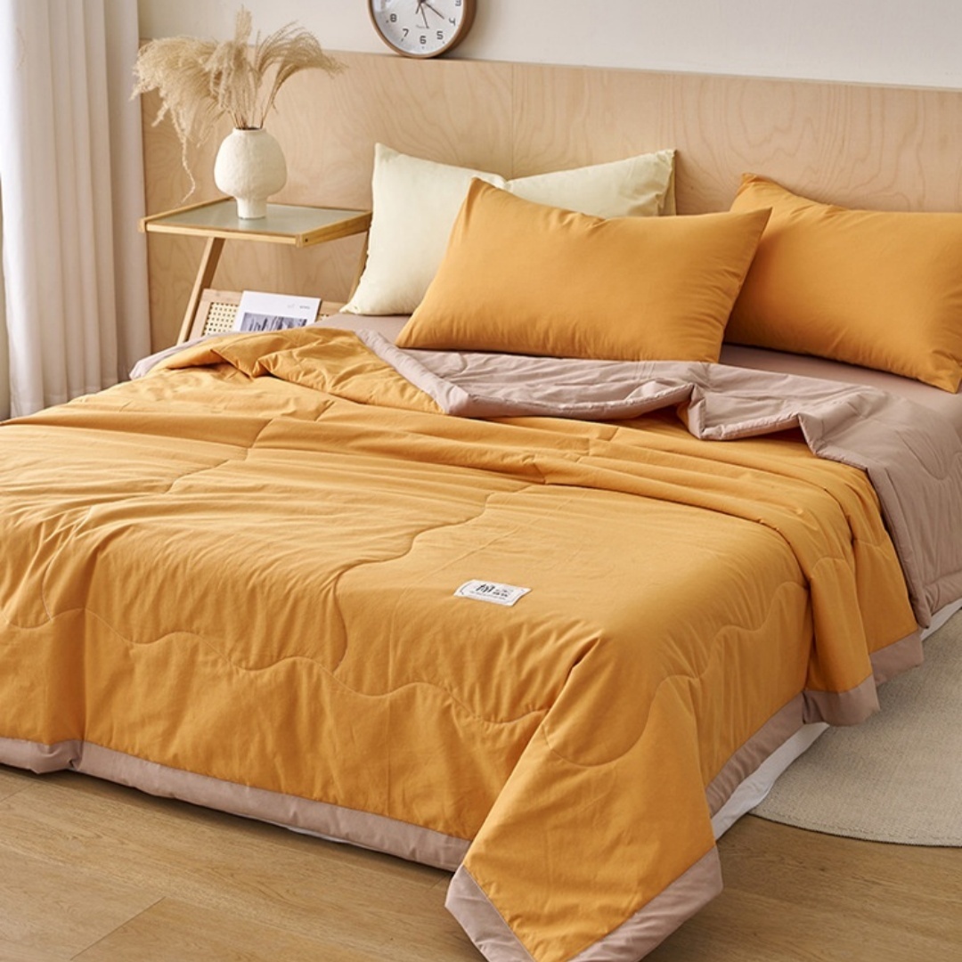 100 Cotton Washed Cotton Summer Quilt For Single Or Double BedsThin Comforter