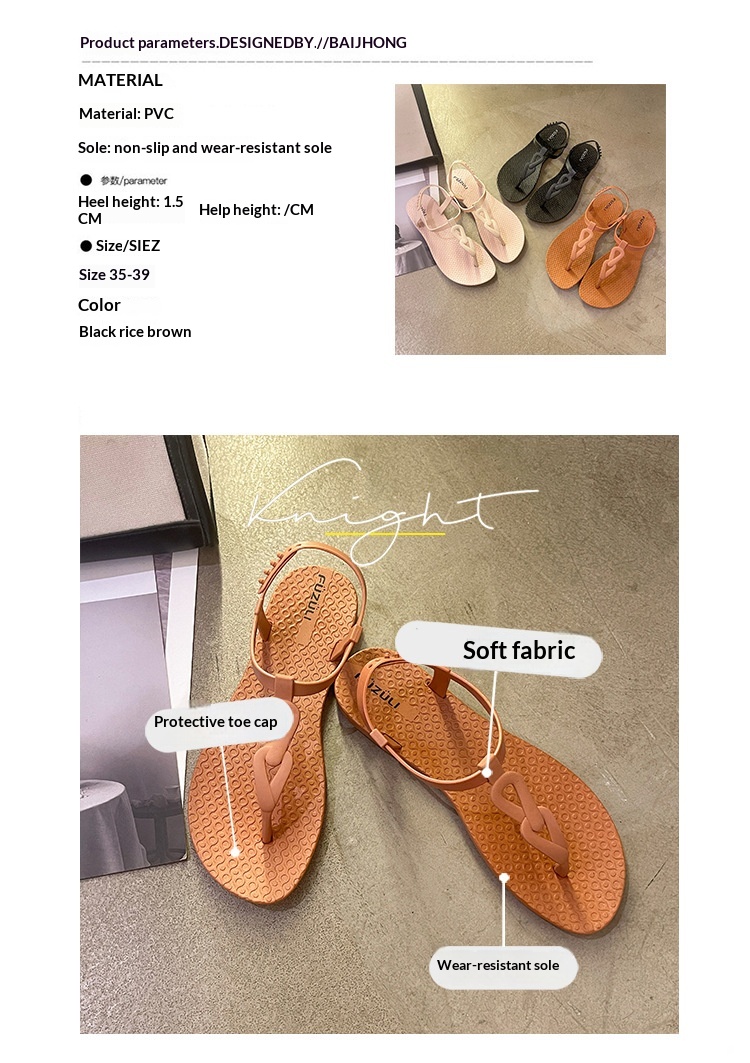 Flat buckle sandals outsole detail