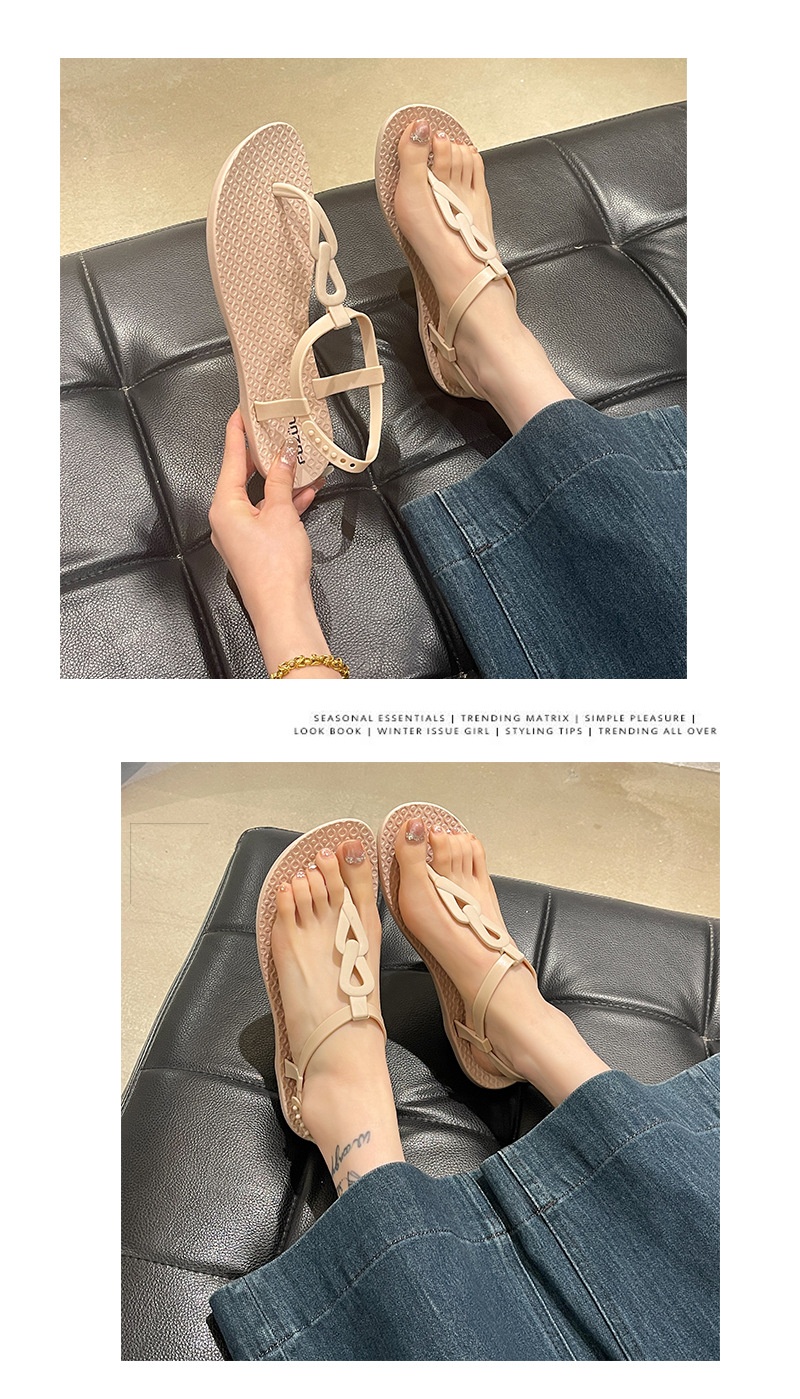 Women's flat sandals lifestyle styling view 1