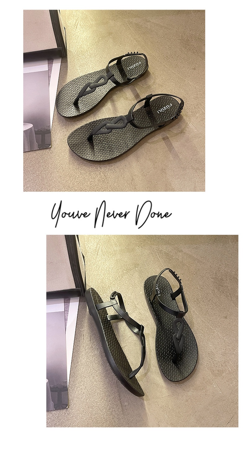 Flat buckle sandals color options view 1