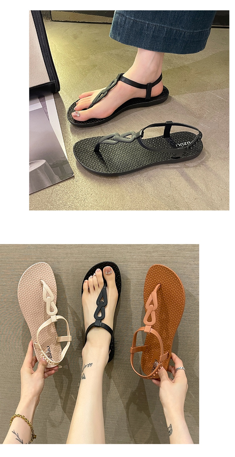 Flat buckle sandals color options view 3
