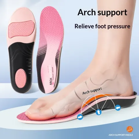 Arch-support Insoles with a U-shaped Heel Cup to Prevent
