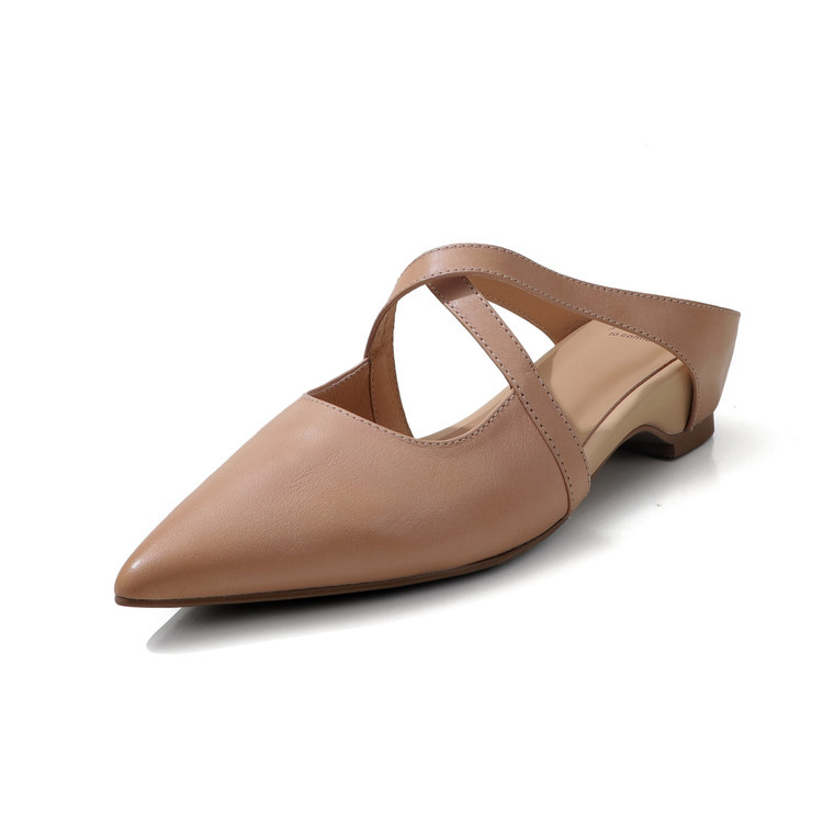 Pointed-toe Closed-toe Mules Outdoor Wedge Sandals For Women