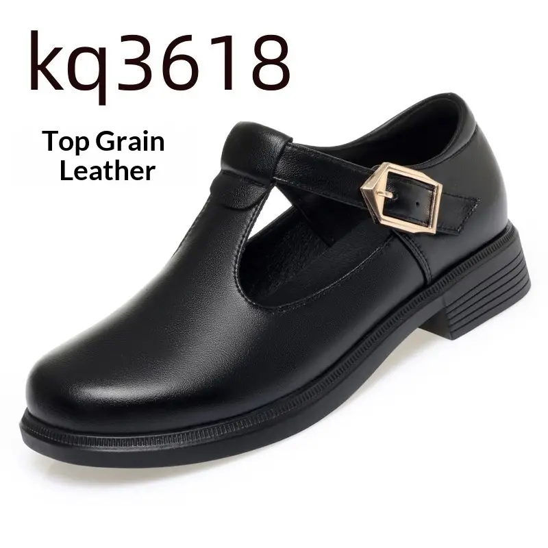 Round-toe Leather British-style Ready-to-ship Large-size Womens Shoes