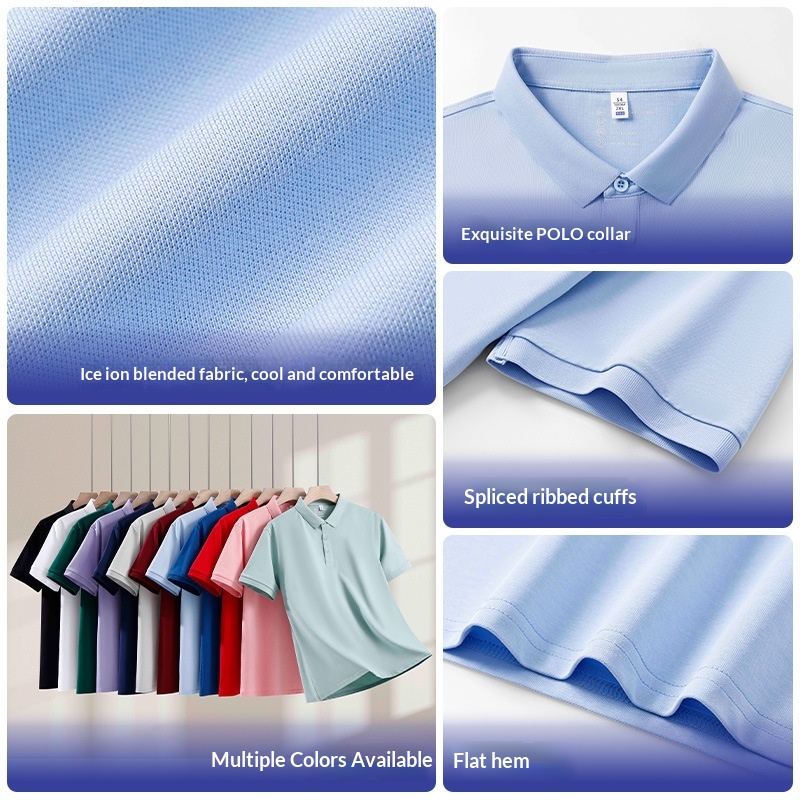Solid-color Lapel Sports T-shirt For Running And Fitness