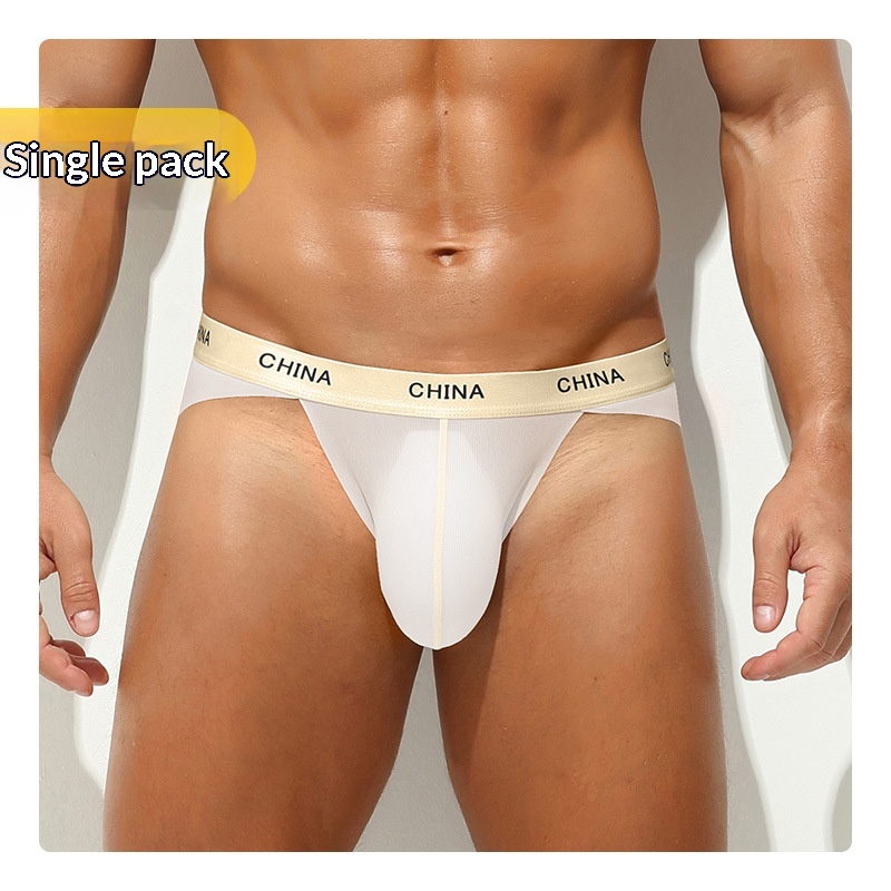 Mens Ice Silk Sports Antibacterial Briefs