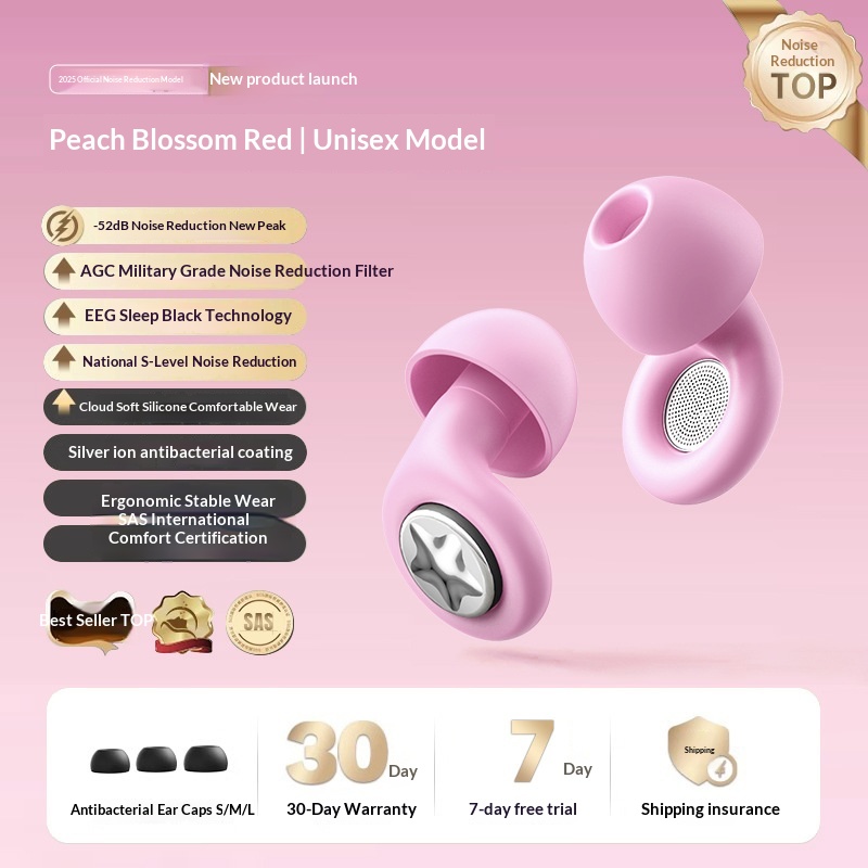 Dual-core Noise-canceling Sleep Earplugs Made Of Silicone That Remains Comfortable Even During Prolonged Wear