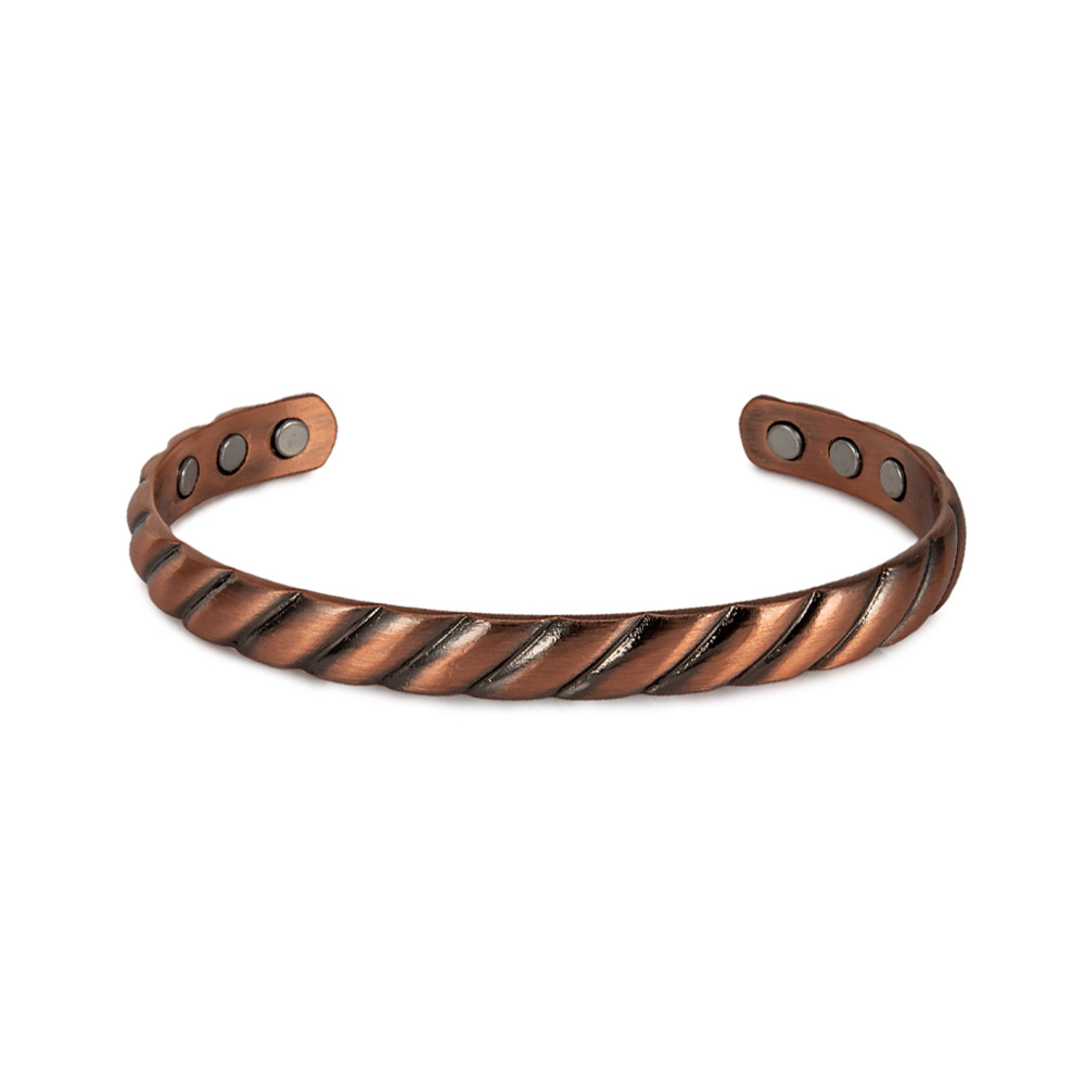 Pure Copper Adjustable Magnetic Therapy Open Bracelet