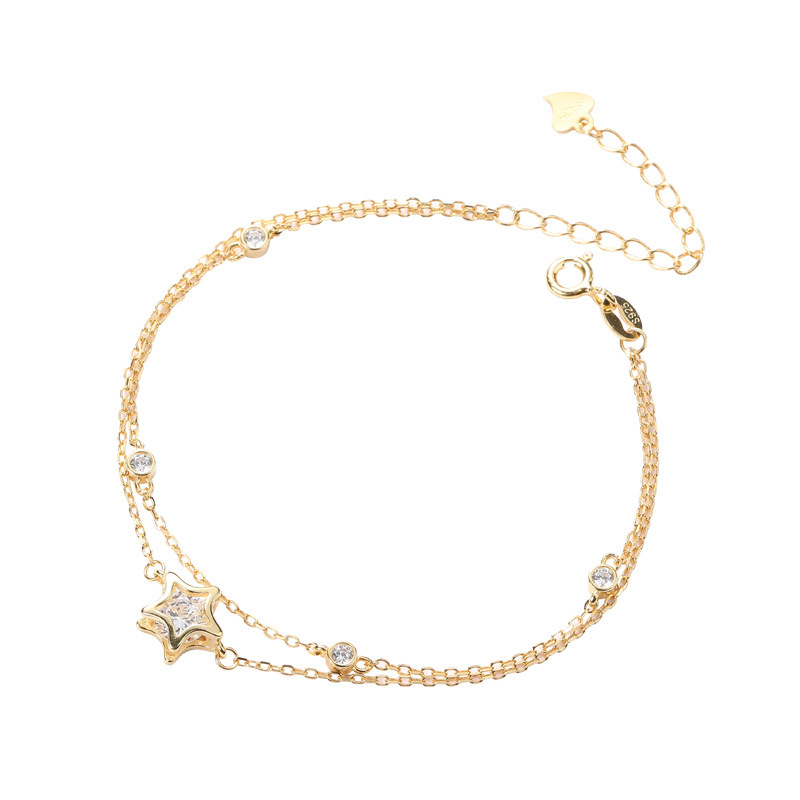 Elegant Double-layer S925 Sterling Silver Bracelet