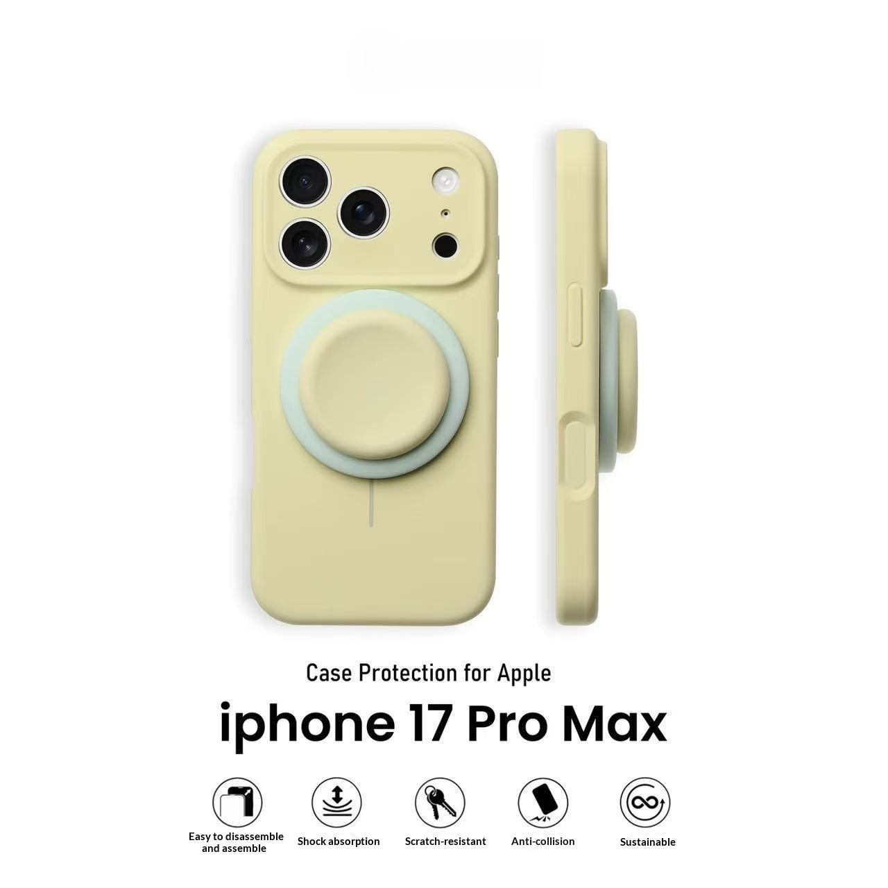 Light Blue Liquid Precise-Hole Magnetic Suction Holder Compatible Phone Case 8