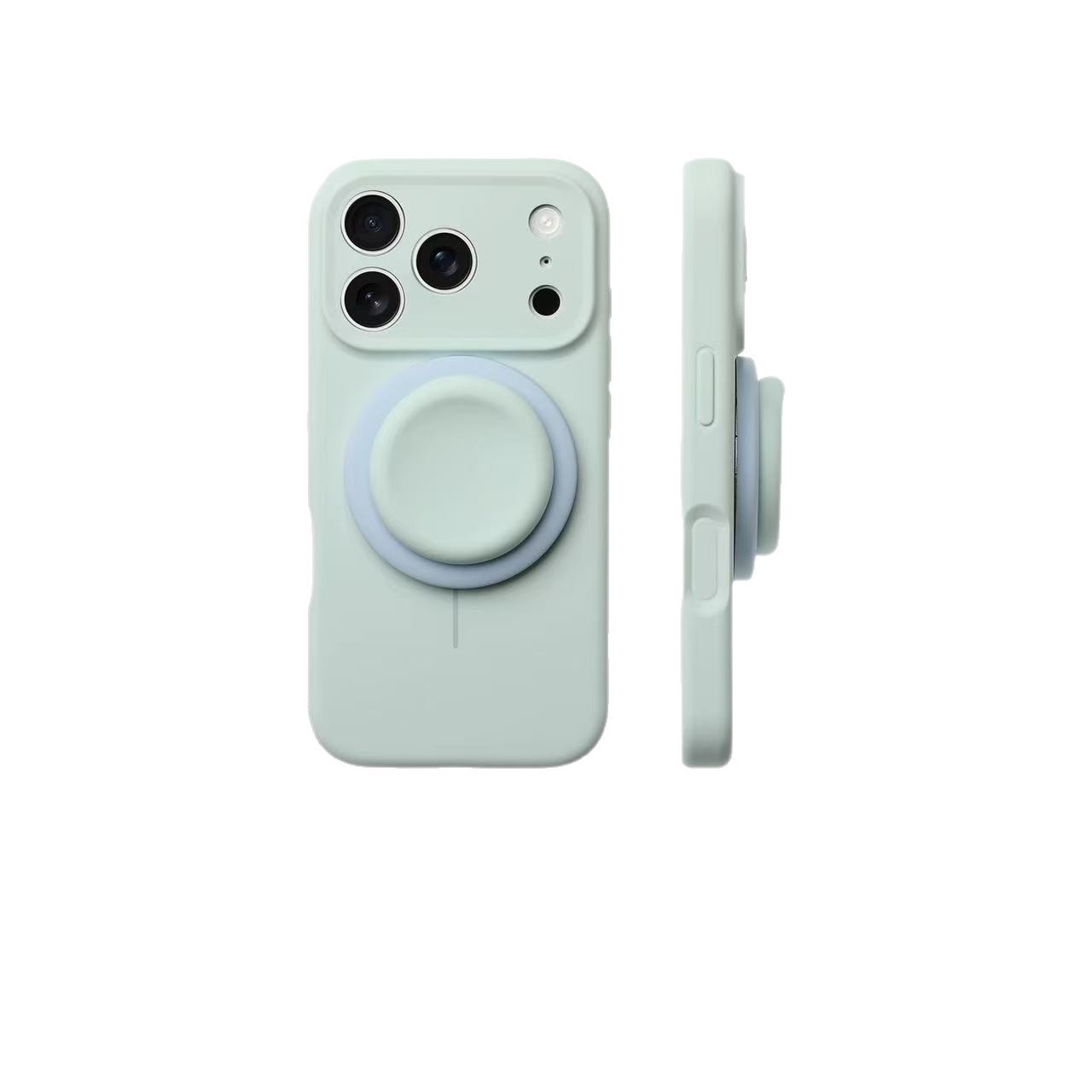 Light Blue Liquid Precise-Hole Magnetic Suction Holder Compatible Phone Case 5