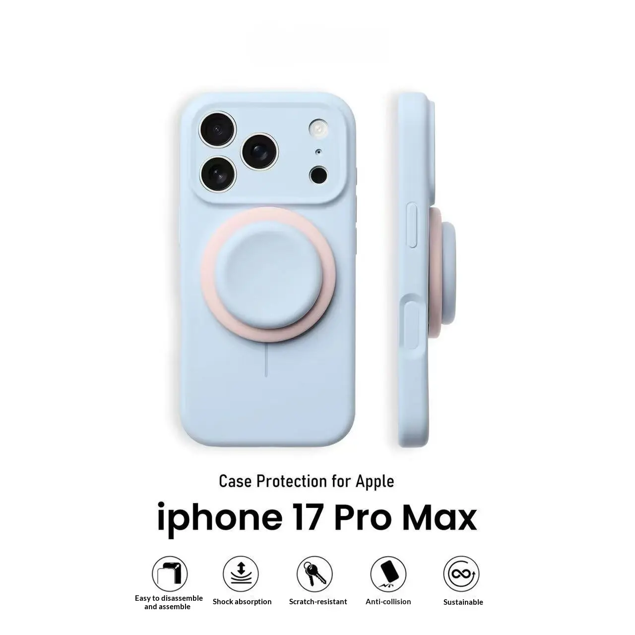 Light Blue Liquid Precise-Hole Magnetic Suction Holder